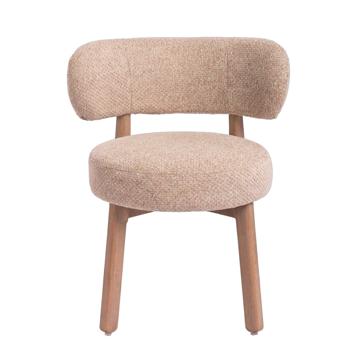 Beige Japandi stoel, vooraanzicht